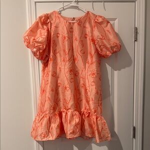 Hutch Peach Floral Puff Sleeve Dress
